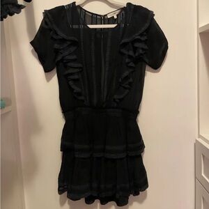 LoveShackFancy Black Natasha Dress
